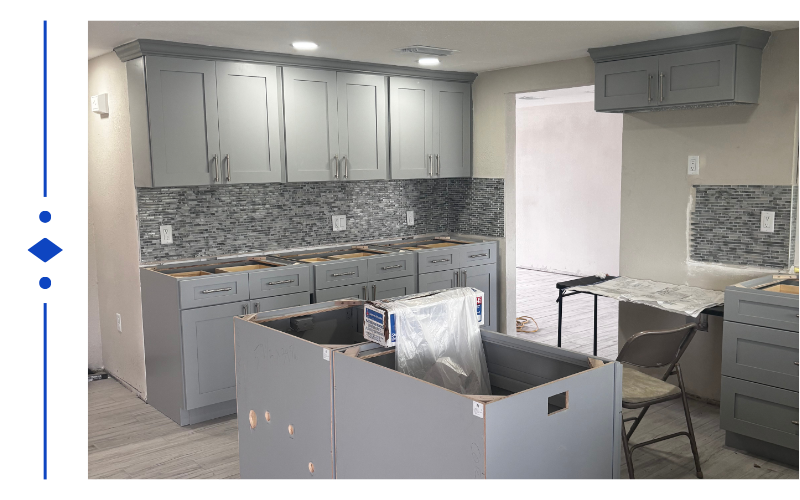 A kitchen being remodeled